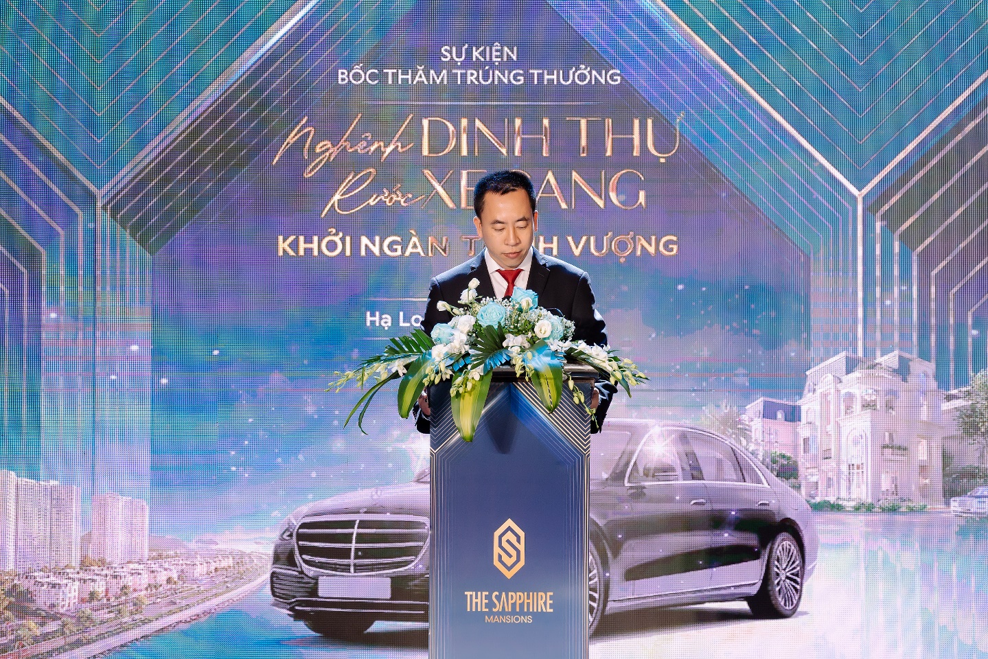 Ông Nguyễn Anh Vũ – Phó Tổng Giám đốc Công ty TNHH Đầu tư Bất động sản DOJILAND phát biểu tại buổi lễ.