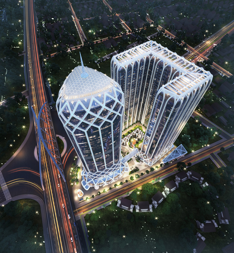 Tòa tháp đôi lộng lẫy nguy nga tại toạ độ kim cương Lê Hồng Phong – Nguyễn Bỉnh Khiêm được chuyên trang quốc tế Business Traveller đề cập như một “hiện tượng” mới của Châu Á.